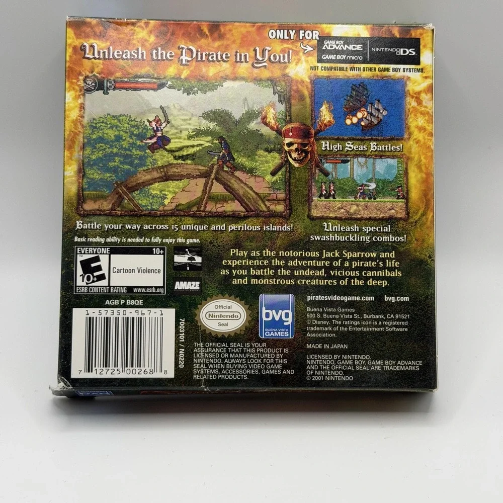 Pirates Of The Caribbean Nintendo GBA Game E10+ Bvg NTSC-U/C